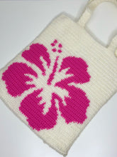 Load image into Gallery viewer, Pink Hibiscus Crochet Bag
