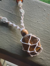 Load image into Gallery viewer, Tigers Eye Mushroom Macrame Necklace
