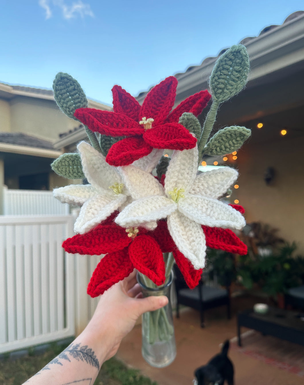 Poinsettia Mix - Crochet Bouquet