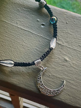 Load image into Gallery viewer, Celestial Moon Macrame Necklace
