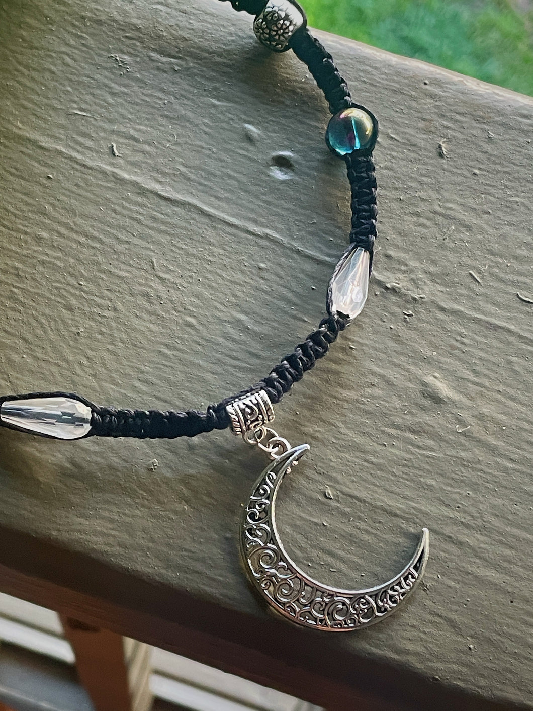 Celestial Moon Macrame Necklace