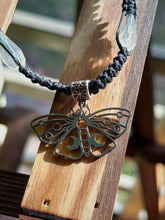 Load image into Gallery viewer, Lunar Moth Macrame Necklace
