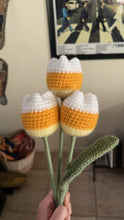 Load image into Gallery viewer, Candy Corn Tulips - Crochet Bouquet
