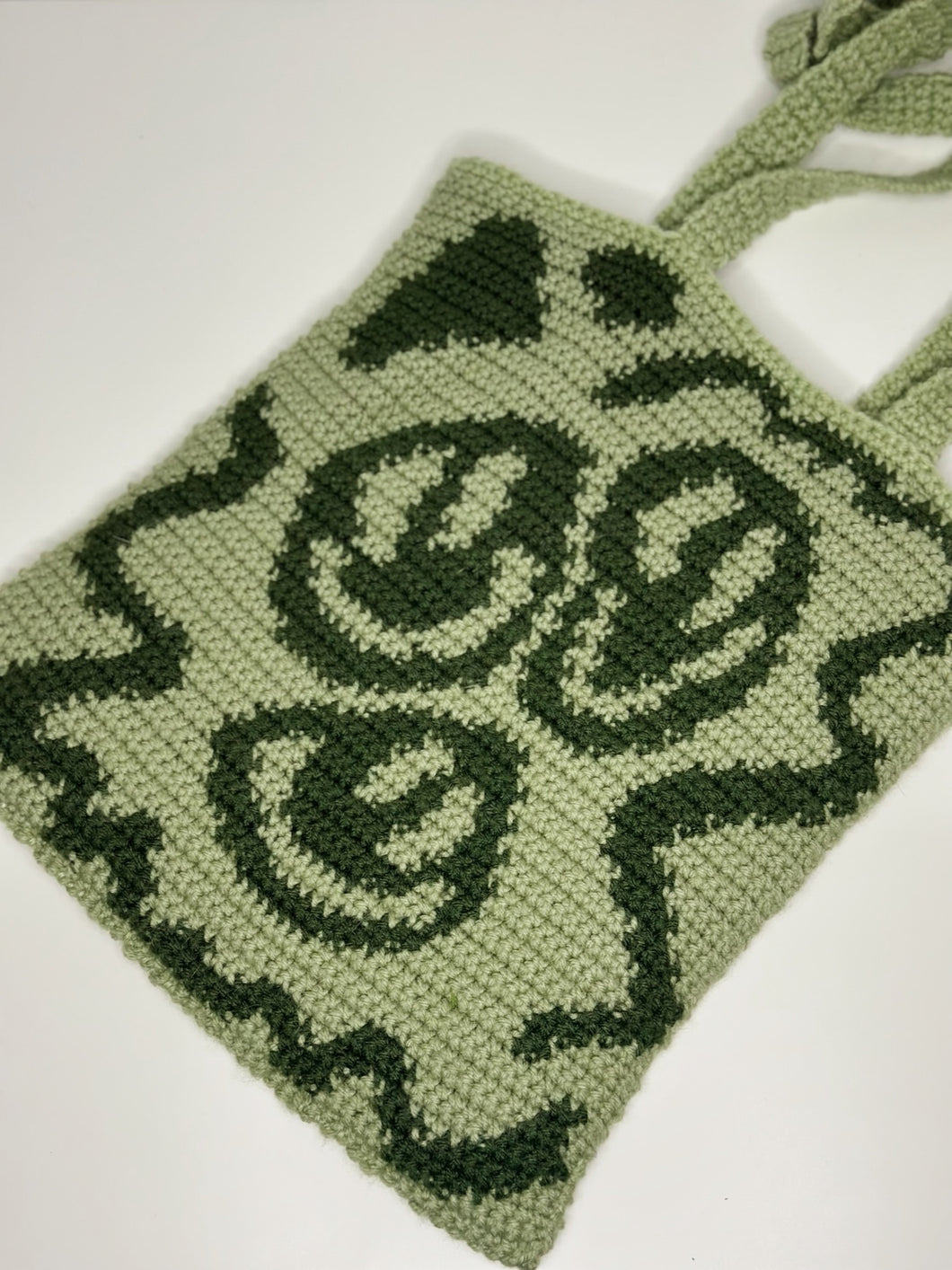 Trippy Smiley Crochet Bag