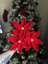 Load image into Gallery viewer, Red Poinsettias - Crochet Bouquet
