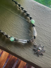 Load image into Gallery viewer, Sun Charm Macrame Necklace
