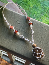 Load image into Gallery viewer, Tigers Eye Mushroom Macrame Necklace
