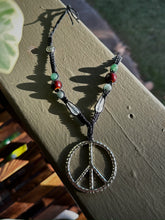 Load image into Gallery viewer, Peace Sign Macrame Necklace
