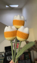 Load image into Gallery viewer, Candy Corn Tulips - Crochet Bouquet
