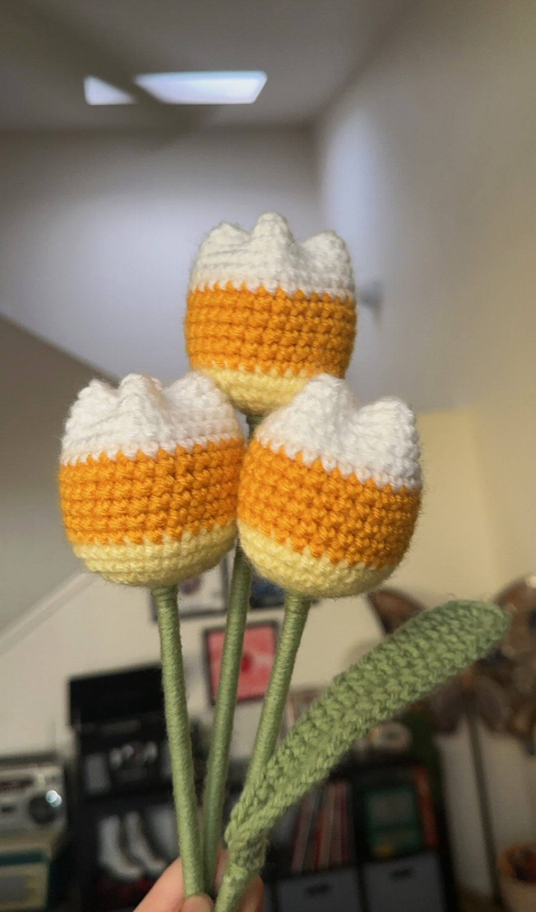 Candy Corn Tulips - Crochet Bouquet