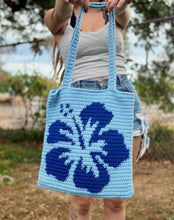 Load image into Gallery viewer, The Blues Hibiscus Crochet Bag
