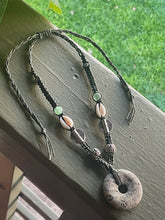 Load image into Gallery viewer, Coral Fossil Macrame Necklace
