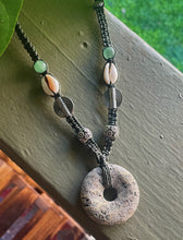 Load image into Gallery viewer, Coral Fossil Macrame Necklace
