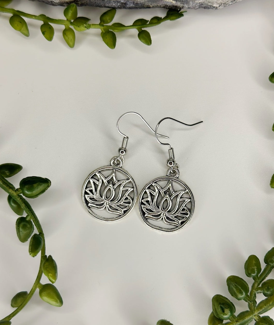 Circled Lotus Earrings