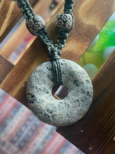 Load image into Gallery viewer, Coral Fossil Macrame Necklace
