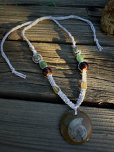 Load image into Gallery viewer, Ammonite Macrame Necklace
