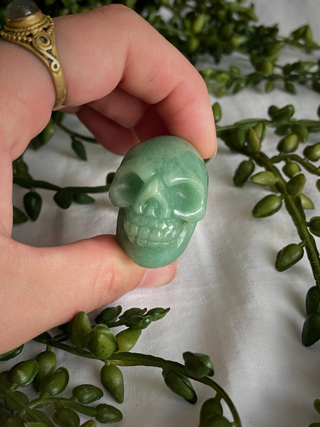 Green Aventurine Skull