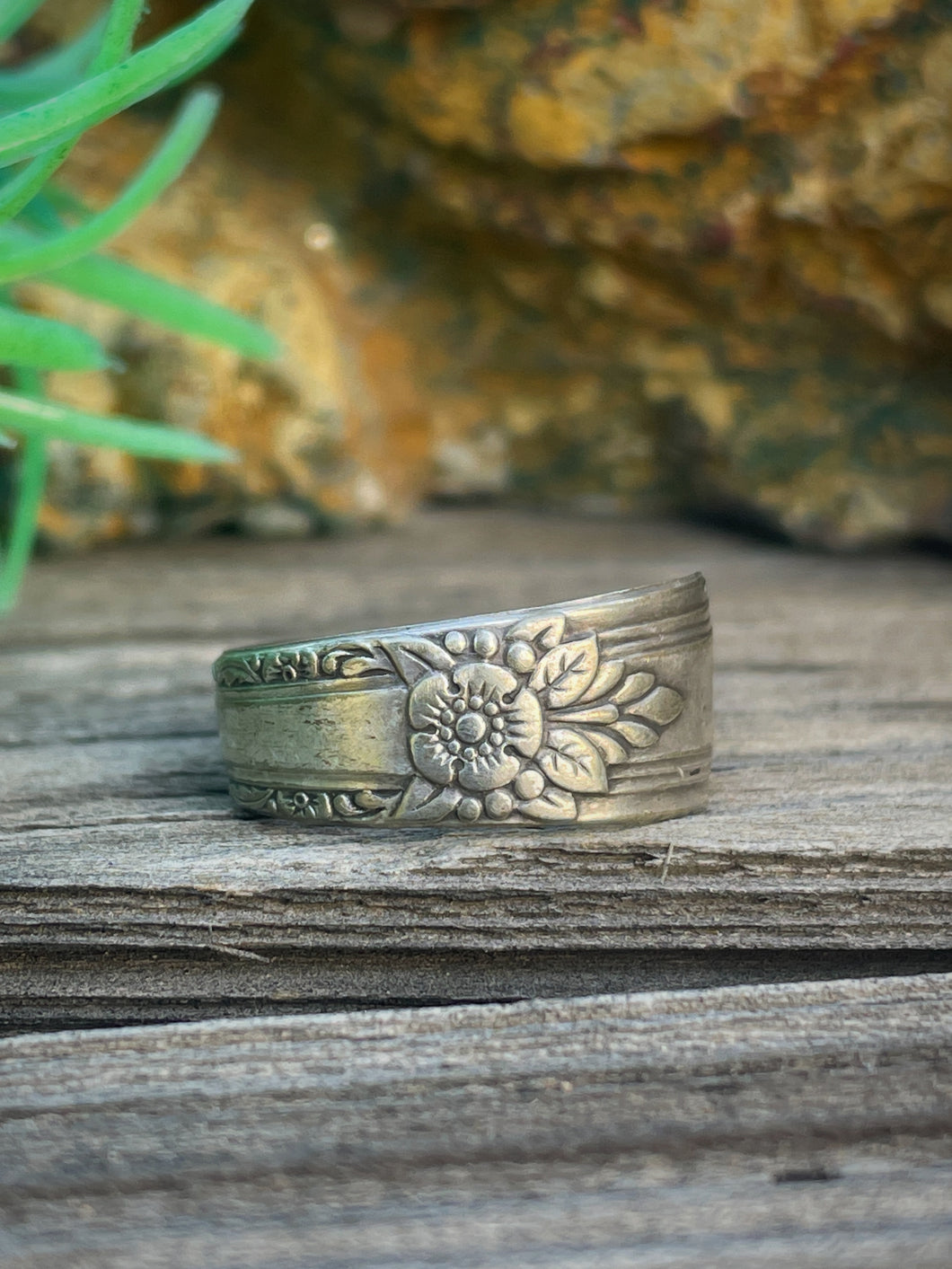 Flower Bud Silverware Ring