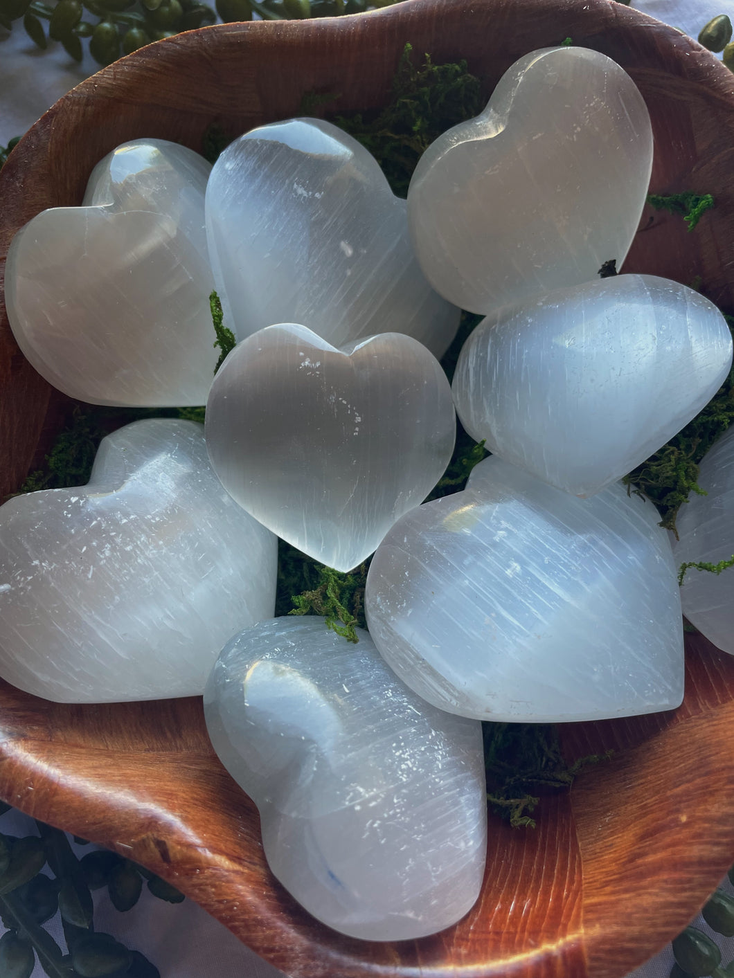 Selenite Heart Stones